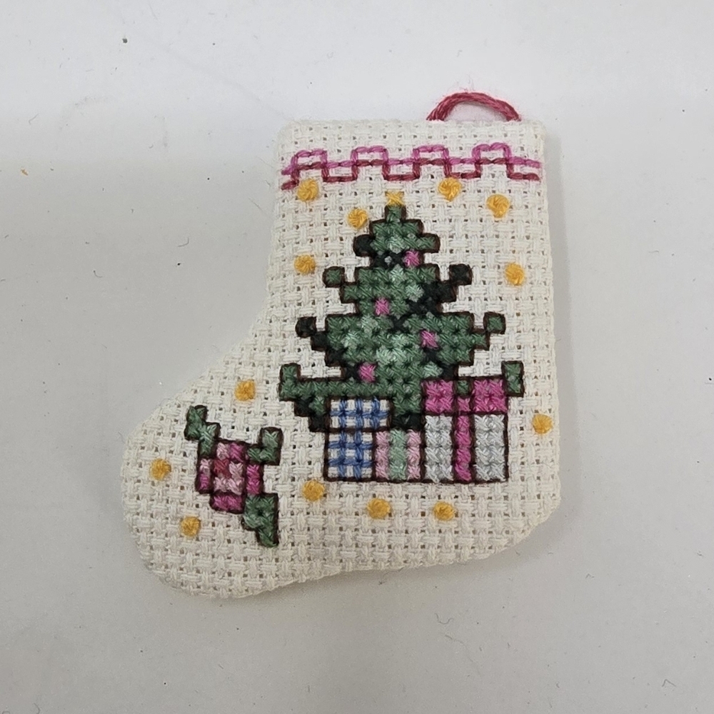 Vintage brass bell and fabric stocking ornament Japan holiday décor - Picture 5 of 7